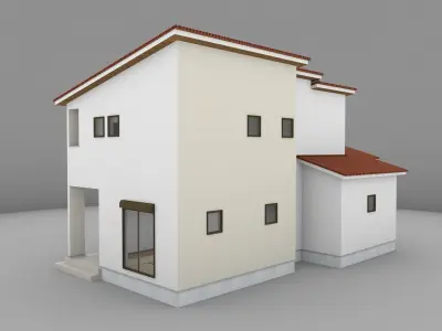 House model for background 33 Low-poly 3D model
