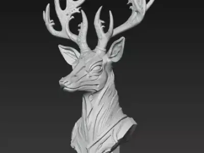 Nobility of Nature Ornamental Art Deco Deer Bust 3D model