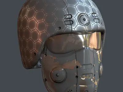 Gas mask helmet 3d model scifi Low-poly Low-poly 3D model 23