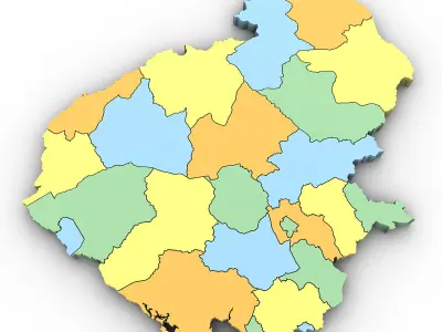 3d Political Map of Cambodia 3D model