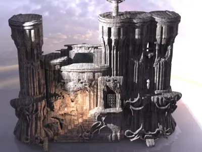 Slithers Forest Lair inspired fortress extended  3D model