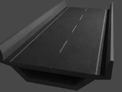 Flyover slab 10m Low-poly 3D model