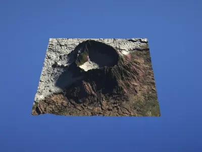 Landscape Environment Volcano Snow 49 Low-poly 3D model