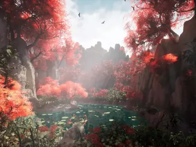 Japanese Plants 17 Assets Low-poly 3D model