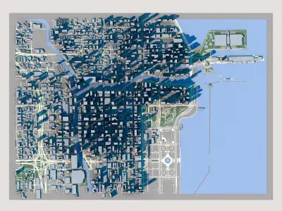 Chicago City in Illinois United States 2 3D model
