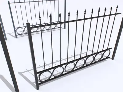 Metal Fences Pack 3 Low-poly 3D model