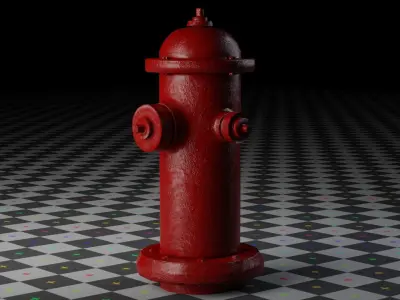Fire Hydrant Low-poly 3D model
