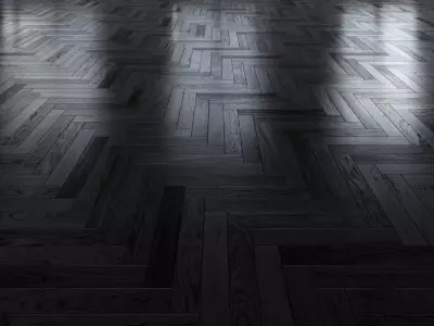 Oak Herringbones dark floor 4 3D model