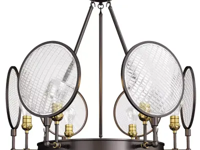Cartweight 6 Light Oil Rubbed Bronze Round Chandelier Low-poly 3D model
