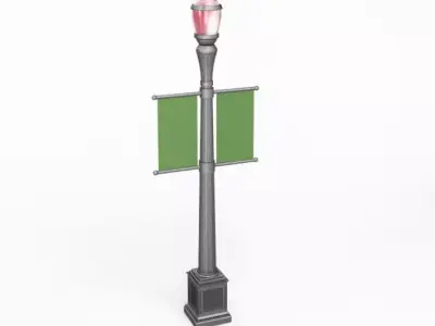 Gray Street Lamp 3D model