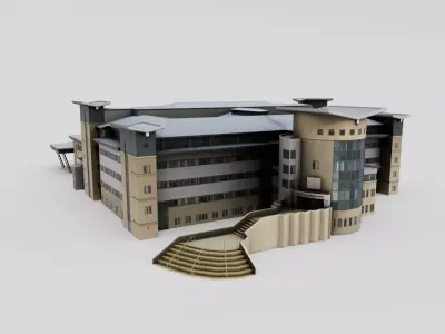 Royal Aberdeen Children Medical Hospital Low-poly 3D model
