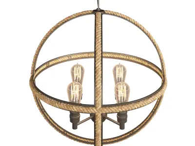 ROPE RING CHANDELIER - 4 LIGHT 3D model
