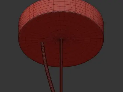 SHIRO gold pendant light with five candle holders 3D model