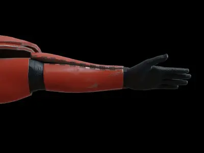 High-quality red robot model 3D model