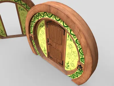 Hobbit door - Gameready 4k Low-poly 3D model