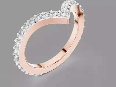  Curved Light Eternity Diamond Band Ring  3D print model