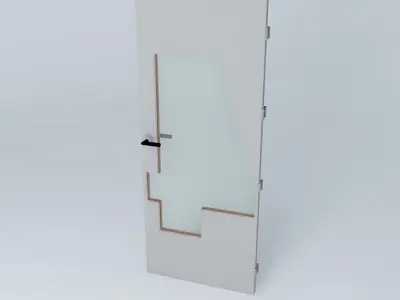 3D door with glass Free 3D model