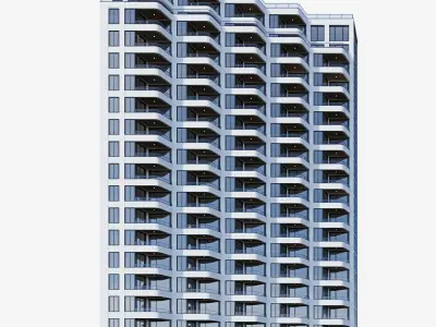 Modern residential building 13 3D model