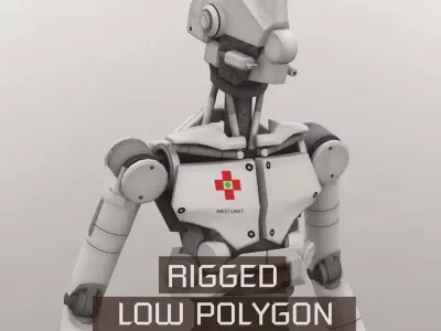 Med Bot LP Rigged Low-poly 3D model
