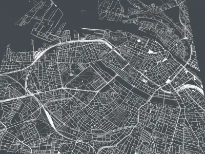 Streets and roads City Copenhagen Denmark 3D model