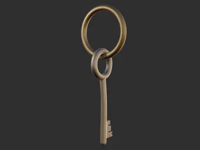 a key Low-poly 3D model