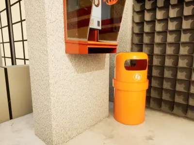 Singapore NEA Rubbish Bin Low-poly 3D model