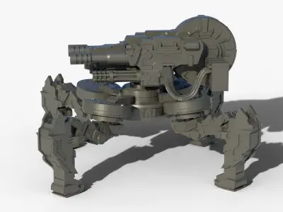 Gun mech walker 3D print model