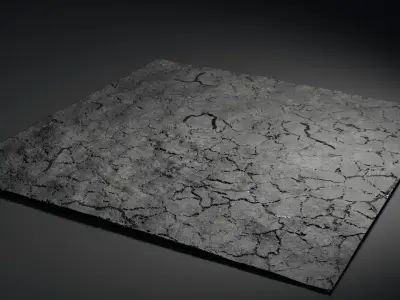 Asphalt Macro Scene 8K and 4K Textures 3D model