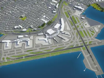 New York - LaGuardia Airport - LGA Low-poly 3D model