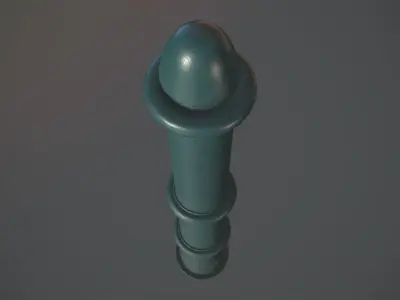 Barrier Bollard pack 5 Green v1 Low-poly 3D model