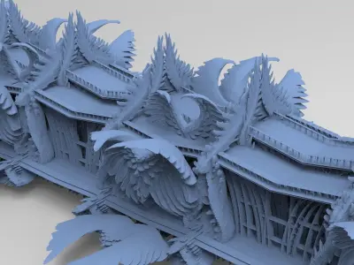 Persian Sci-Fi Palace Bridge 2 3D model