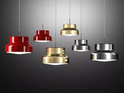 Bumling two gold pendant lights 3D model