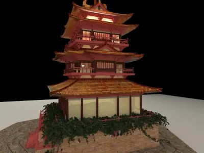 Chinese ancient tower 3D model