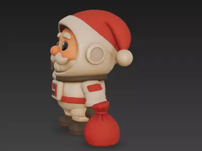 Astronaut Santa Claus Space Christmas Character 3D Model 3D model