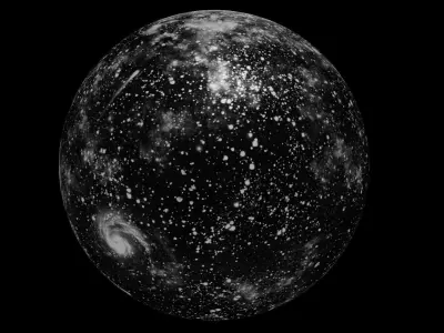 HDRI Panoramic Sky - 360 starfield -01 cosmic gray Low-poly 3D model