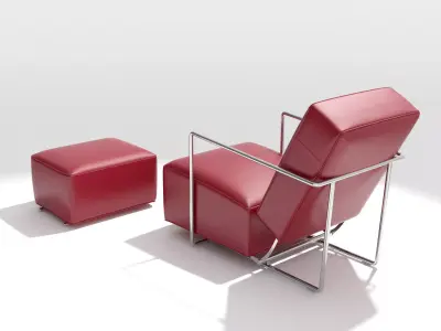 ABC armchair and ottoman 3D model
