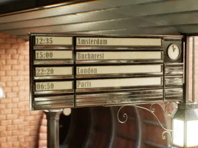 Train Station 61 Assets Low-poly 3D model