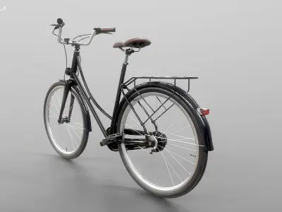  Realistic 3D Model of Dutch City Bicycle PBR Textured 