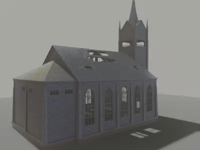 Ruined Church Low-poly 3D model