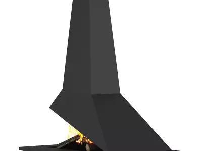 Modern Floor Fireplace 3D model