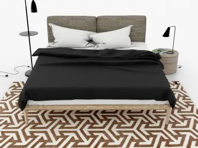 Scandinavian style bedroom set 3D model