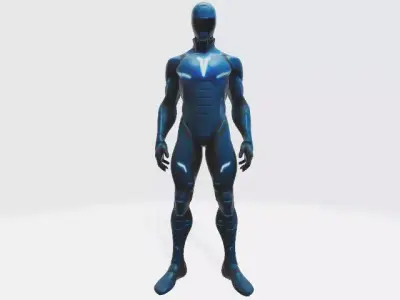 Man in super bleu suit 3D model