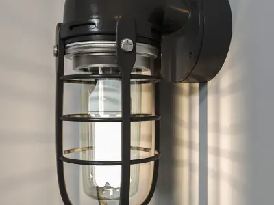 walllight01 industrial wall light with cage 3D model