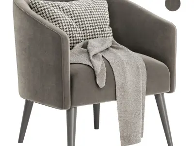 curved nest armchair 3D model