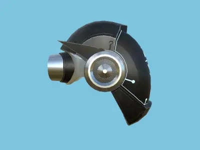 SciFi Helmet 06 - Black Steel - Character Design Fashion Low-poly 3D model