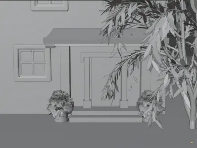 3D house Low-poly 3D model