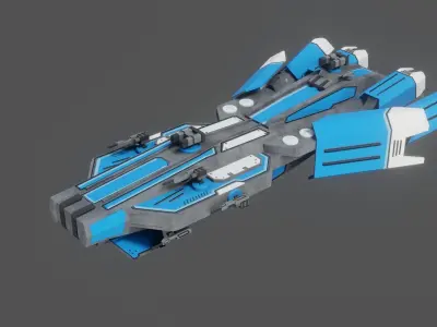 Sci-Fi  Space Ship StarMaster - LowPoly - PBR - GameReady Low-poly 3D model