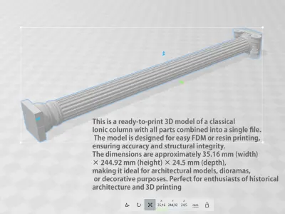 Modular Greek ionic Column for 3d print 3D print model