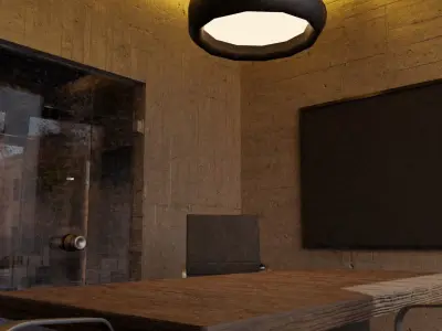 Office space Low-poly 3D model