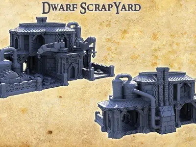 Dwarf Scrapyard - Tabletop Terrain - 28 MM 3D print model